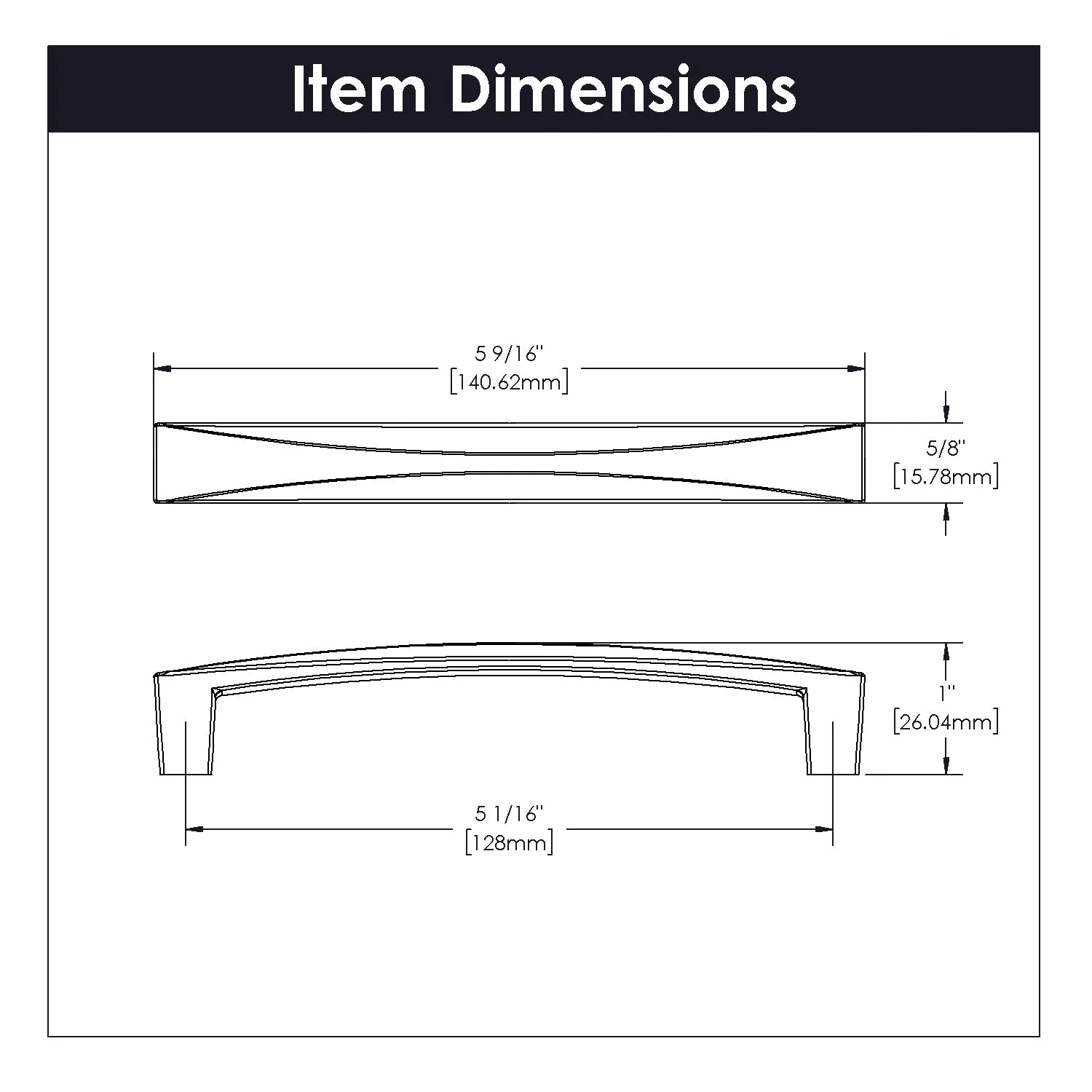 5-1/16 inch (128mm) Center to Center Crest Cabinet Pull