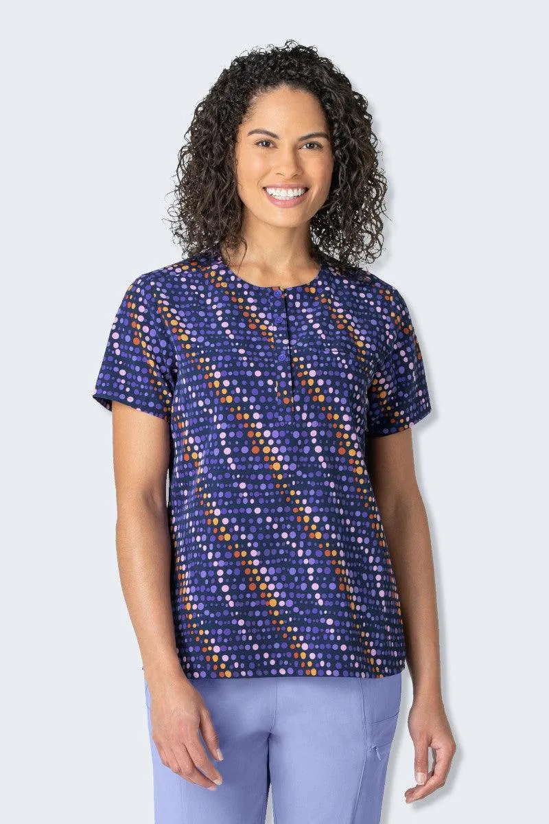 6067 Digital Drops Women's Print Scrub Top