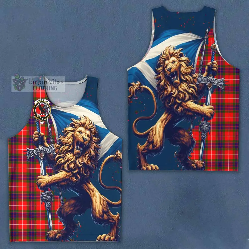 Abernethy Tartan Family Crest Men's Tank Top with Scottish Majestic Lion