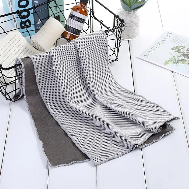 Absorbent Polyester Quick-drying Breathable Cold-skinned Fitness Sports Portable Towel(Grey)