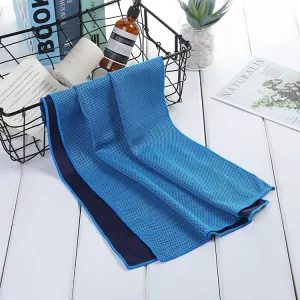 Absorbent Polyester Quick-drying Breathable Cold-skinned Fitness Sports Portable Towel(Light Blue)