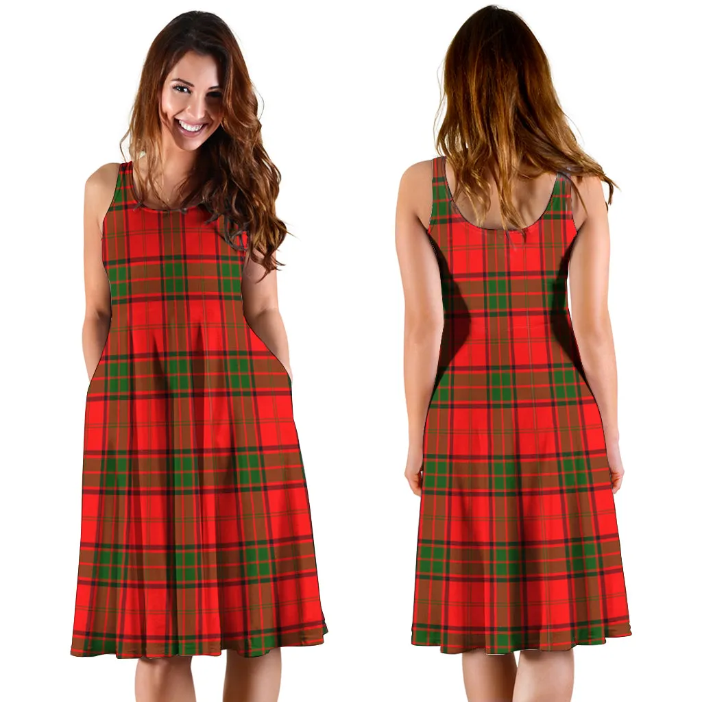 Adair Tartan Sleeveless Midi Womens Dress