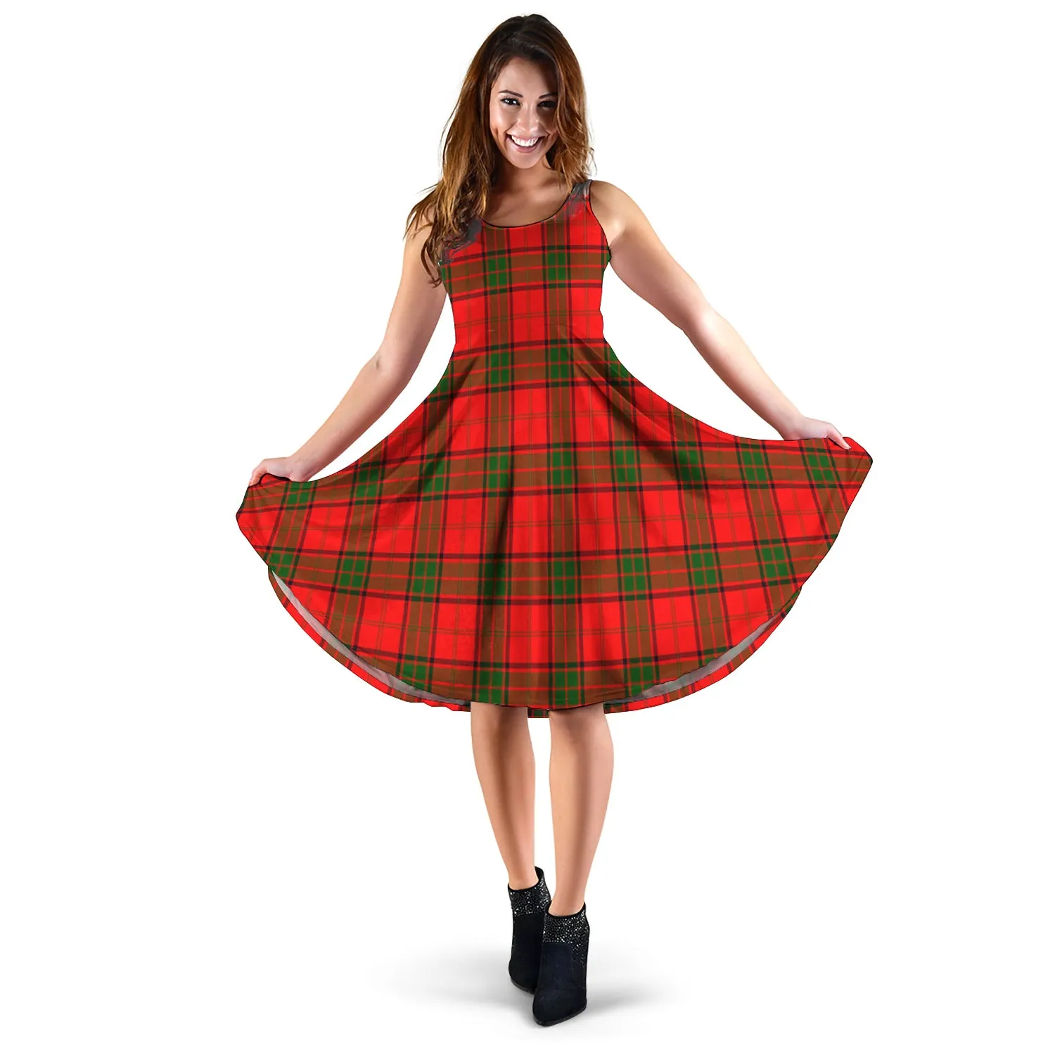 Adair Tartan Sleeveless Midi Womens Dress