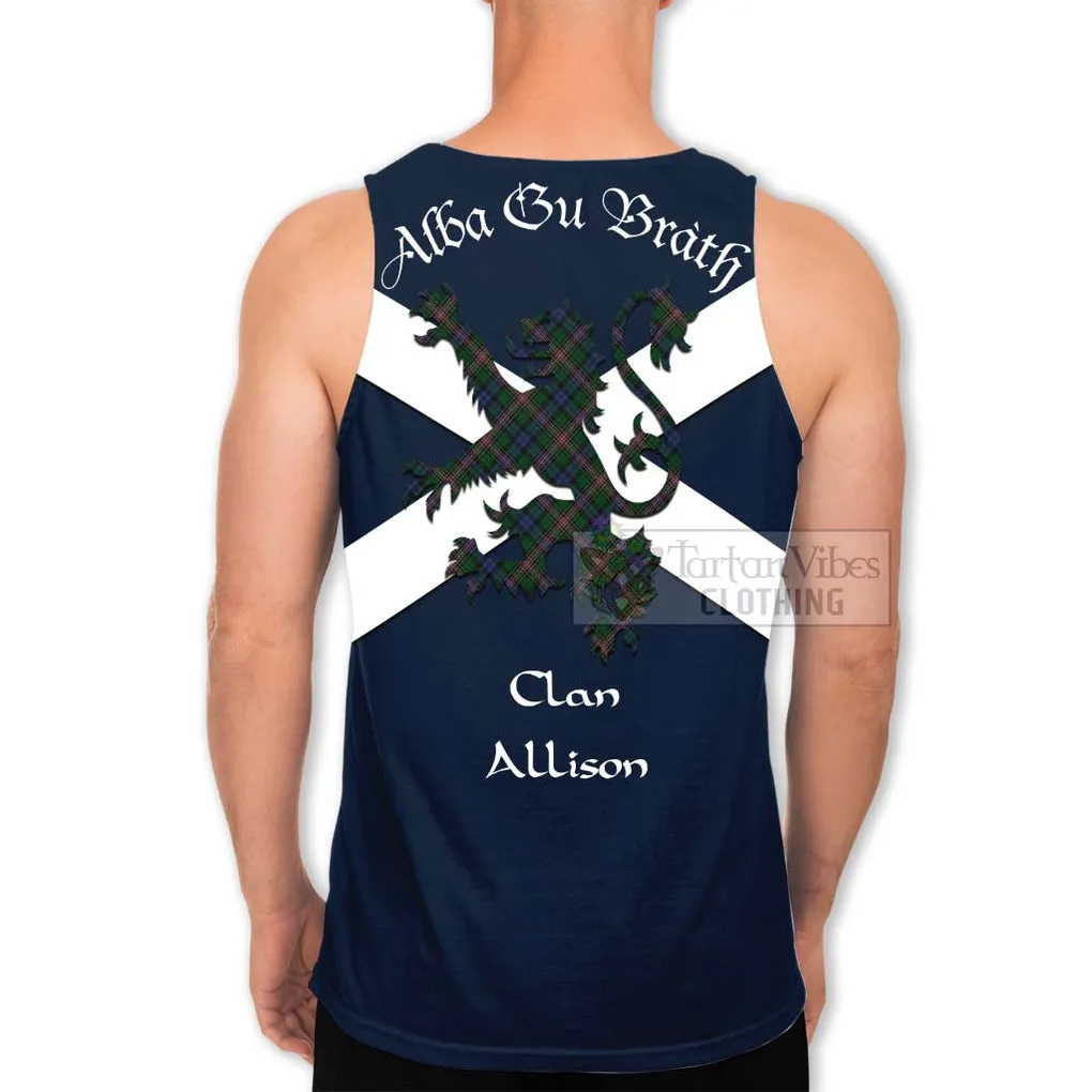 Allison Tartan Lion Rampant Men's Tank Top  Proudly Display Your Heritage with Alba Gu Brath and Clan Name