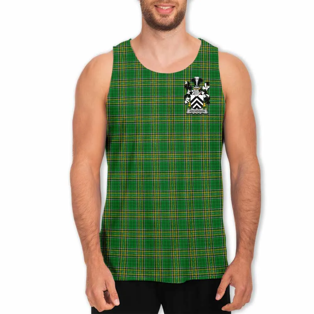 Archdekin Irish Clan Tartan Men's Tank Top with Coat of Arms