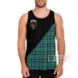 Armstrong Ancient Tartan Men's Tank Top with Family Crest and Military Logo Style