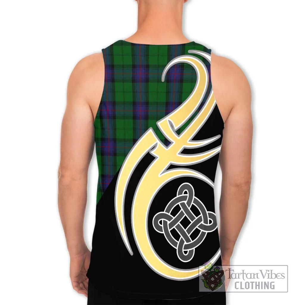 Armstrong Tartan Men's Tank Top with Family Crest and Celtic Symbol Style