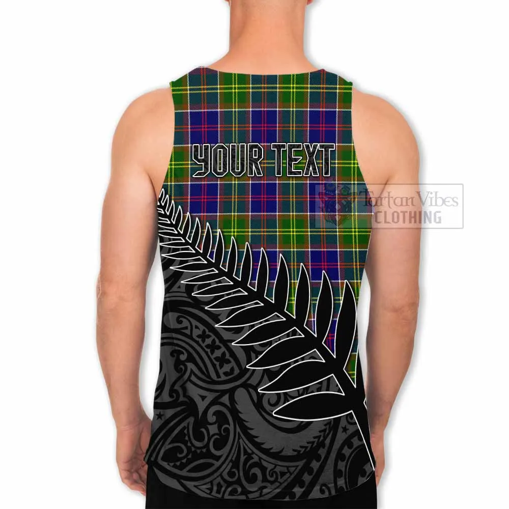 Arnott Crest Tartan Men's Tank Top with New Zealand Silver Fern Half Style