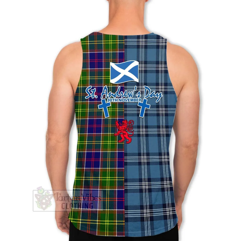 Arnott Tartan Men's Tank Top Happy St. Andrew's Day Half Tartan Style