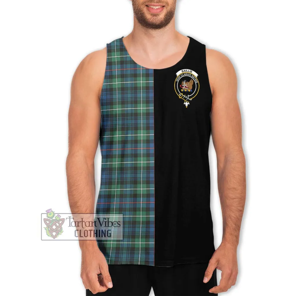 Baillie Ancient Tartan Men's Tank Top with Family Crest and Half Of Me Style