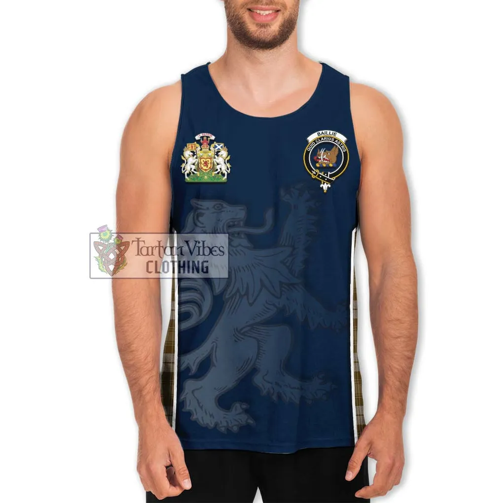 Baillie Dress Tartan Men's Tank Top with Family Crest and Lion Rampant Vibes Sport Style