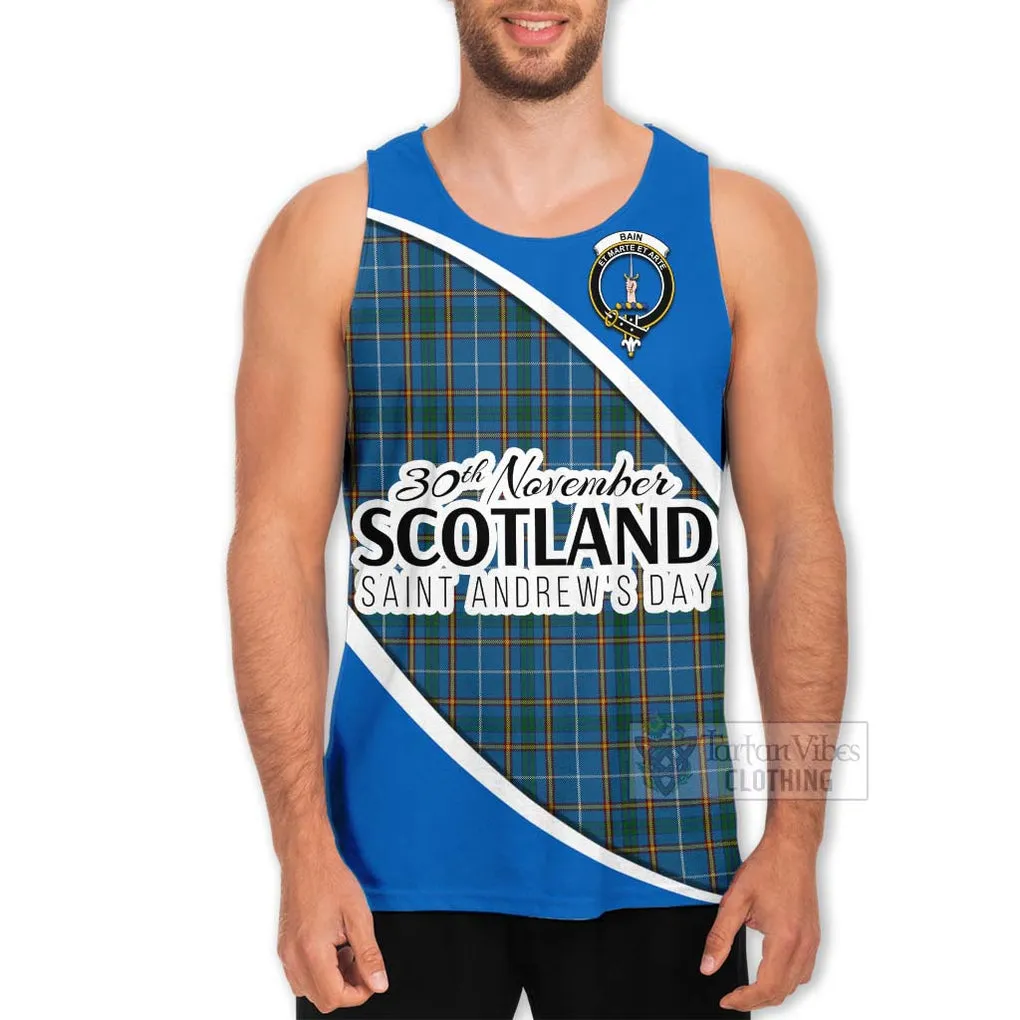 Bain Family Crest Tartan Men's Tank Top Celebrate Saint Andrew's Day in Style