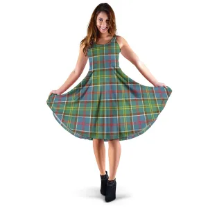 Barr Tartan Sleeveless Midi Womens Dress