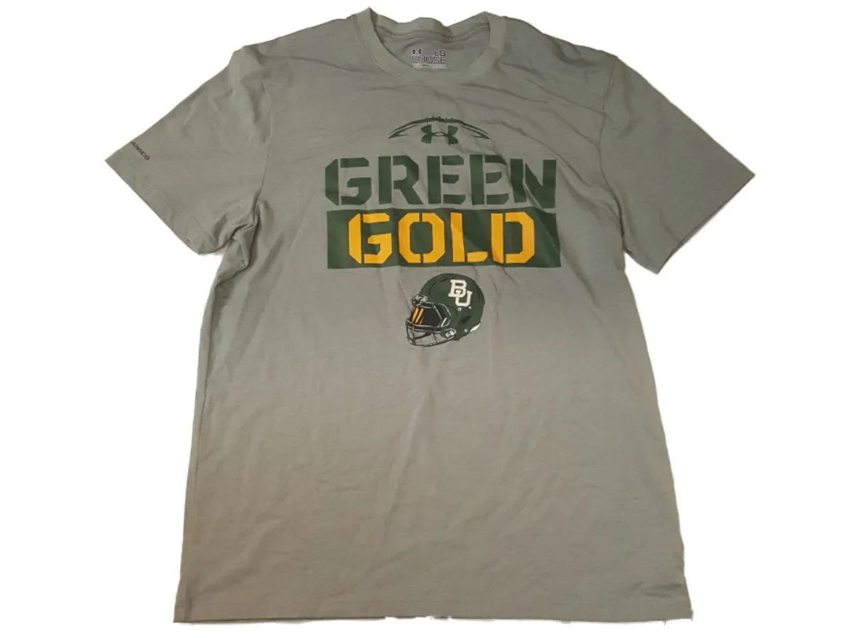 Baylor Bears Under Armour Heatgear Gray "Green Gold" Loose Fit SS T-Shirt (L)