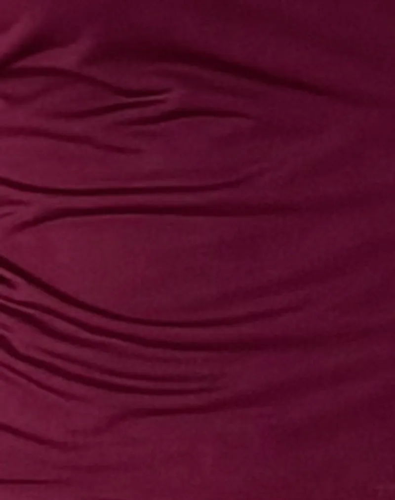 Bea Cross Front Top in Burgundy