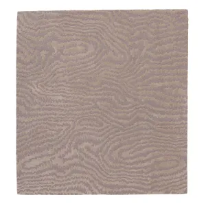 Beige Modern Wool Silk Blend Rug - 5' x 5'5"