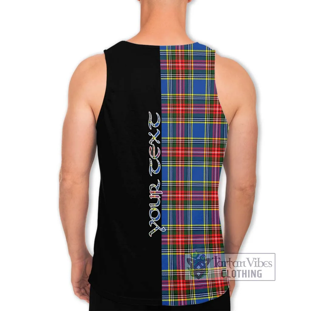 Bethune Tartan Men's Tank Top with Family Crest and Half Of Me Style