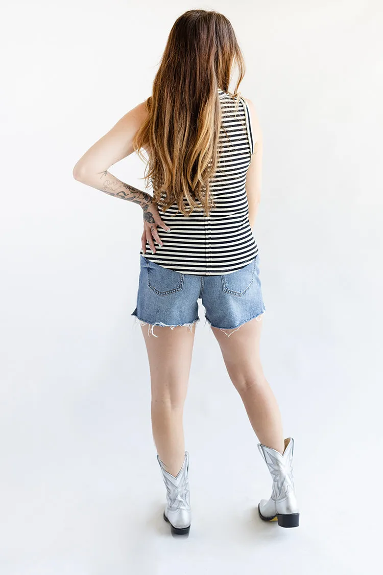 Black and White Stripe Tank Top