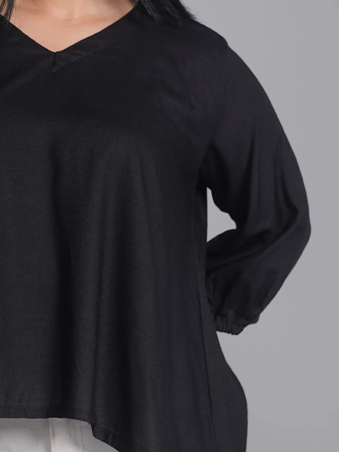 Black Rayon Top - Reeve