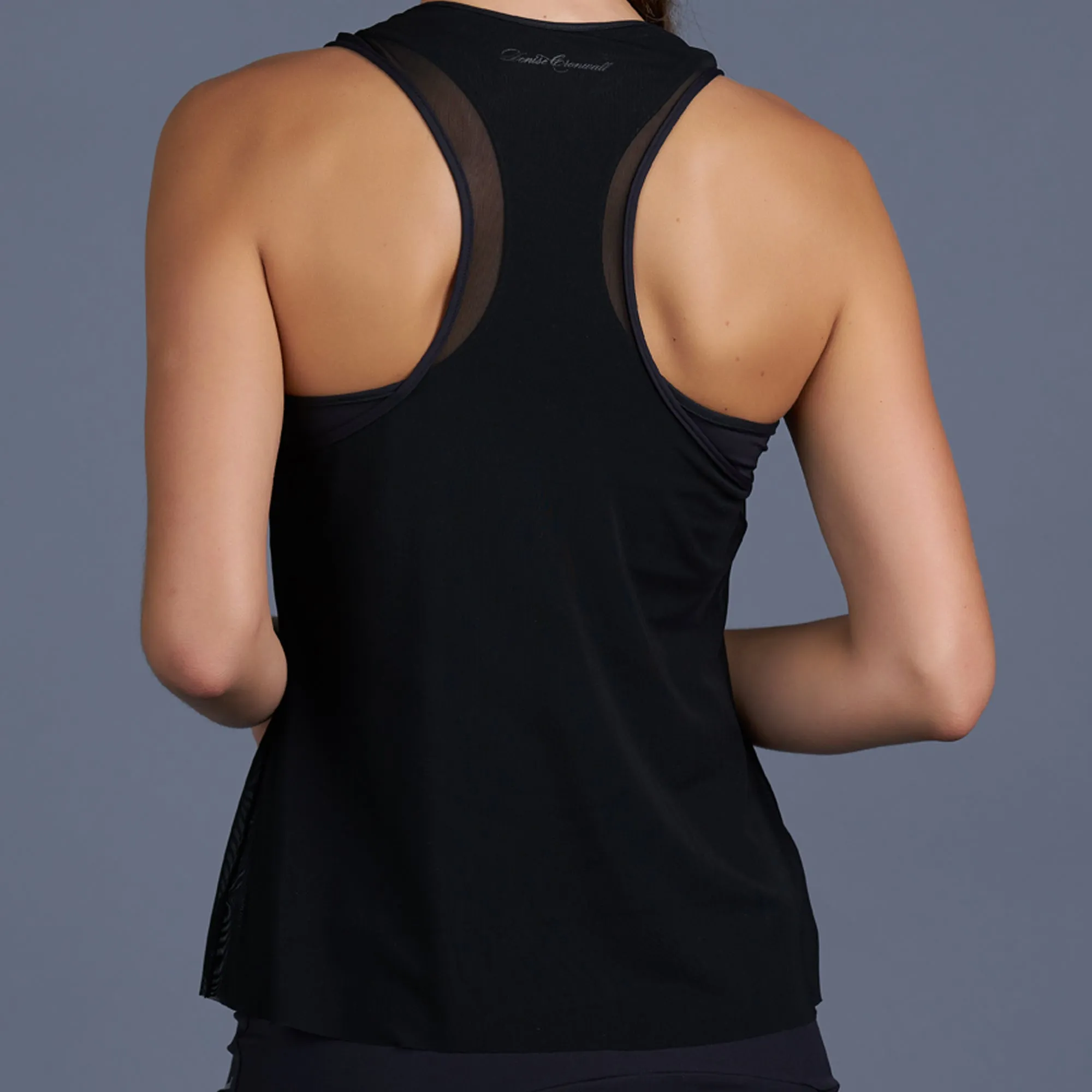 Blues Mesh Layered Racerback Top (black)