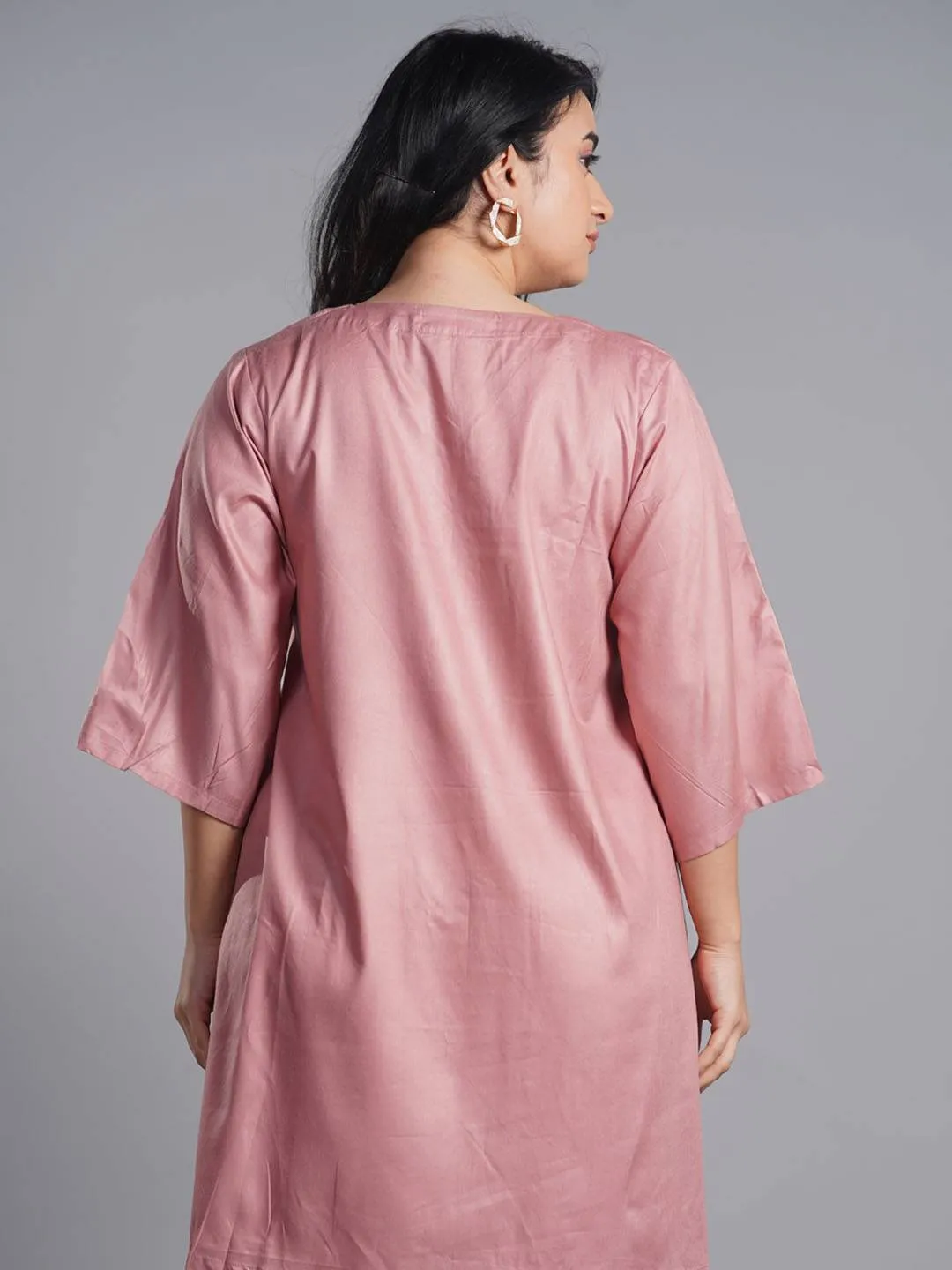 Blush Rayon Kurti - Chandelier