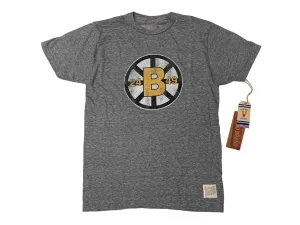 Boston Bruins NHL Retro Brand Men's Gray Soft Tri-Blend Short Sleeve T-Shirt
