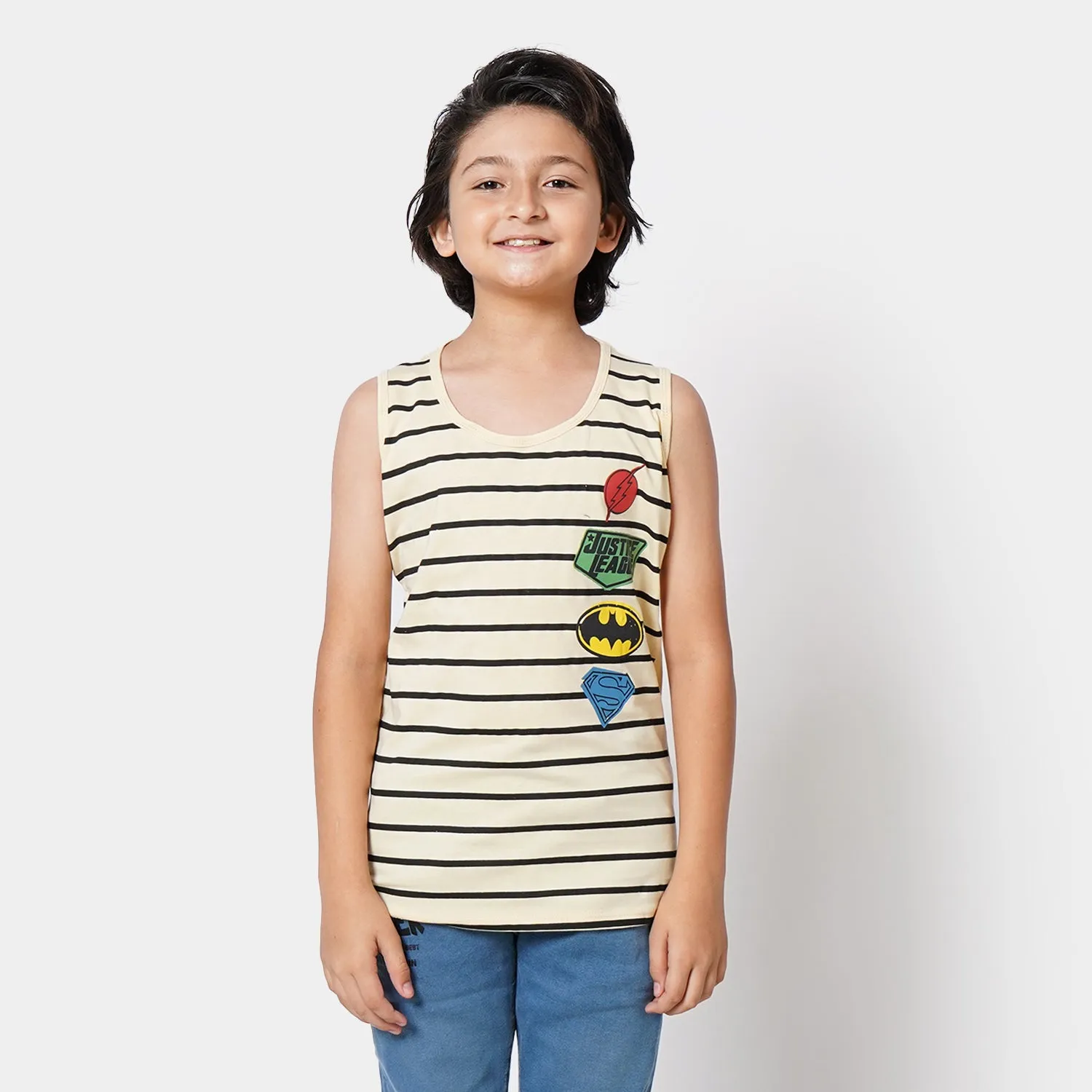 Boys Cotton Sando - Cream