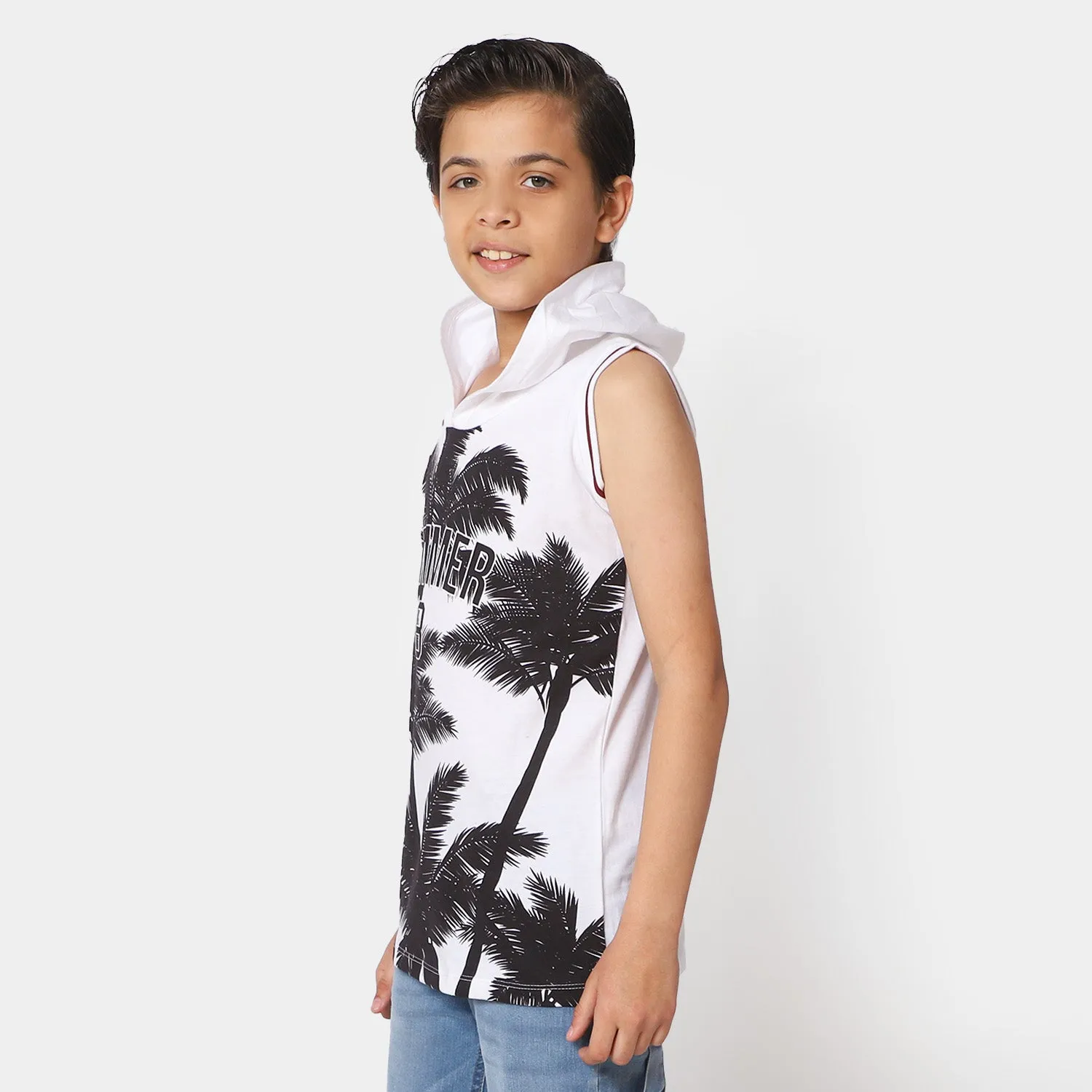 Boys Cotton Sando Summer | White