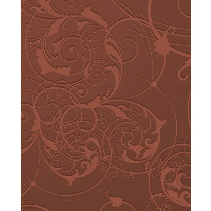 Brown Floral Swirls Printed Backdrop