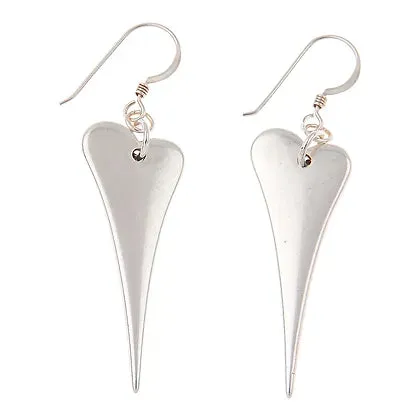 Carrie Elspeth Silver Elongated Heart Earrings