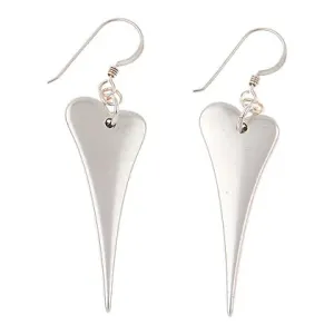 Carrie Elspeth Silver Elongated Heart Earrings