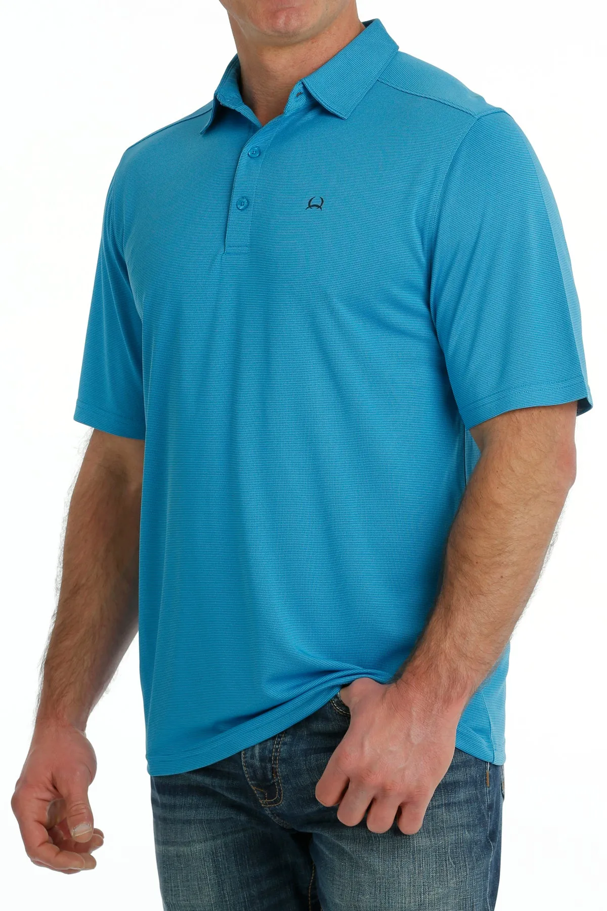 Cinch Men's Arenaflex Short Sleeve Polo in Blue