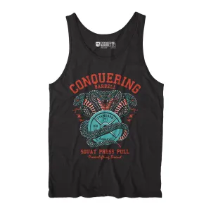 Cobras - Squat Press Pull® - on Black tank top