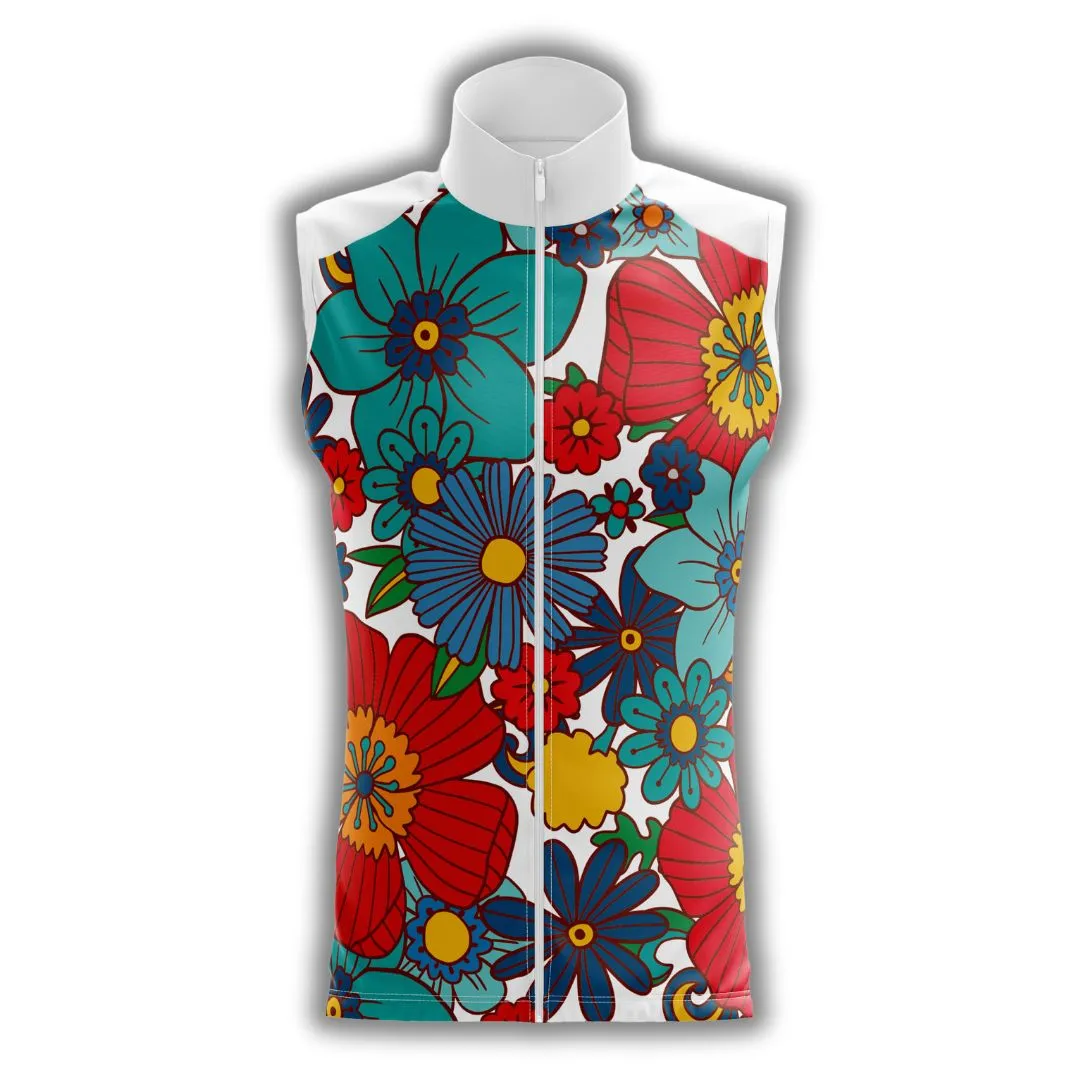 Colorful Flowers | Sleeveless Cycling Jersey