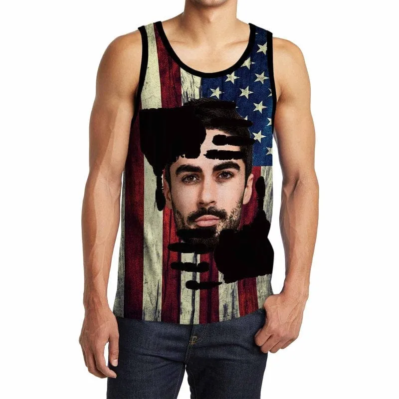 Custom Flag Tank Top Father Face Design Your Own Men's All Over Print Tank Top