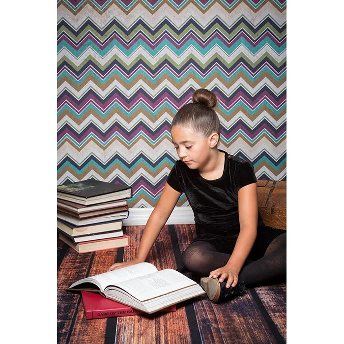 Dark Tones Chevron Printed Backdrop