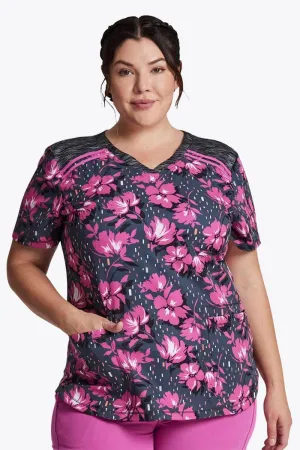 DK602 Bright Blooms Dickies Printed Scrub Top