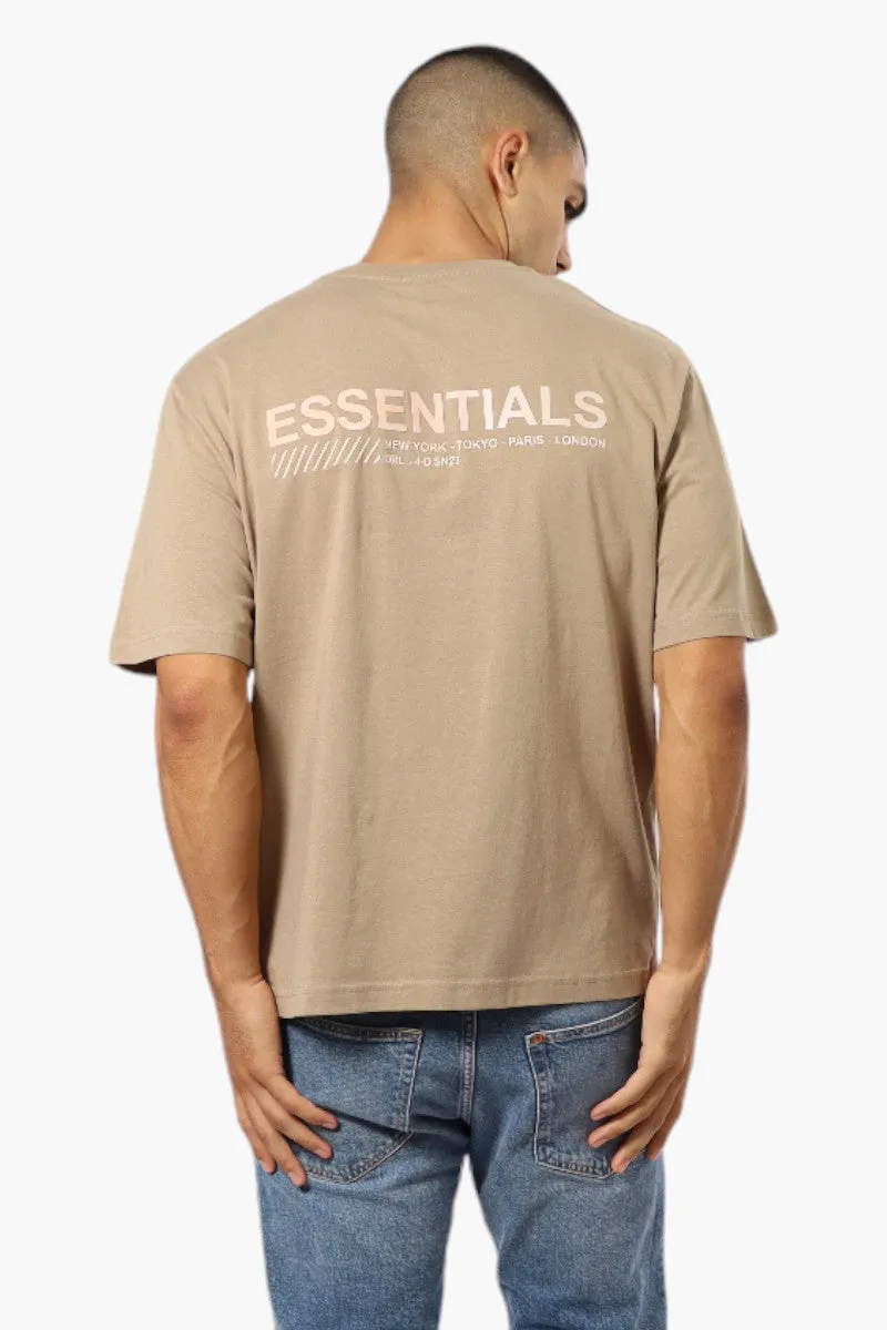 Essentials By Drill Clothing Solid Drop Shoulder Tee - Beige