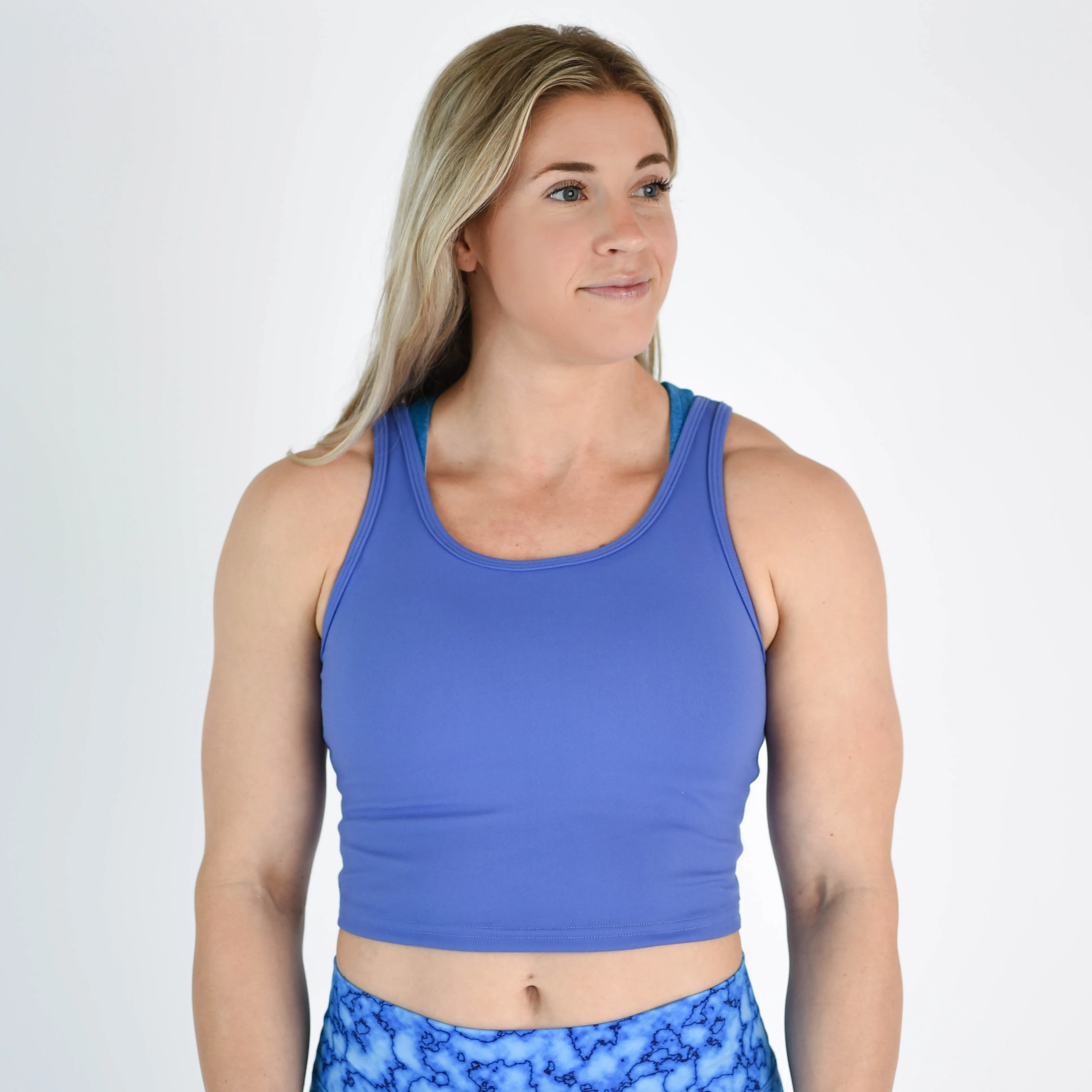 FLEO Breeze Crop Tank - Baja Blue