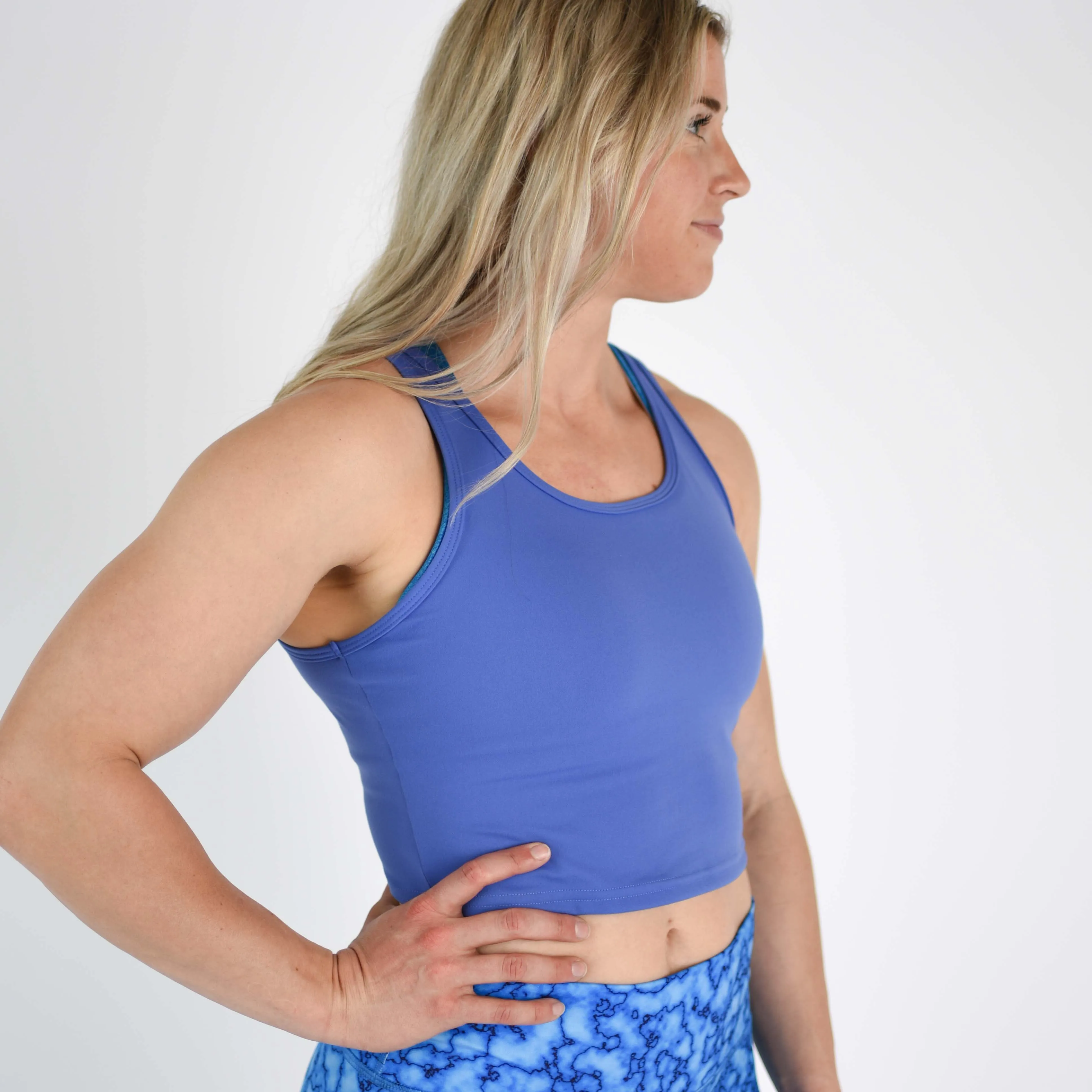 FLEO Breeze Crop Tank - Baja Blue