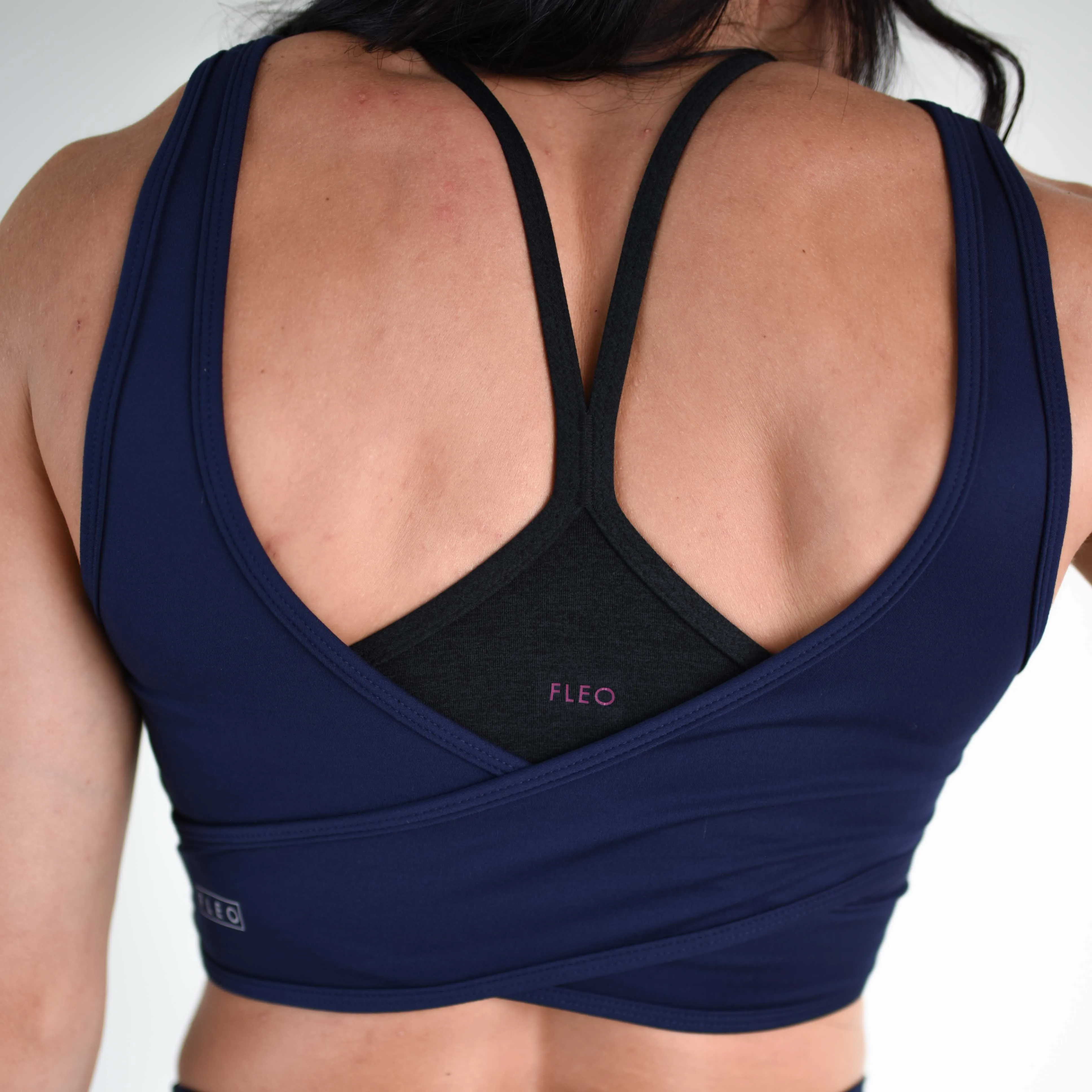 FLEO Wrap Crop Tank - Classic Navy