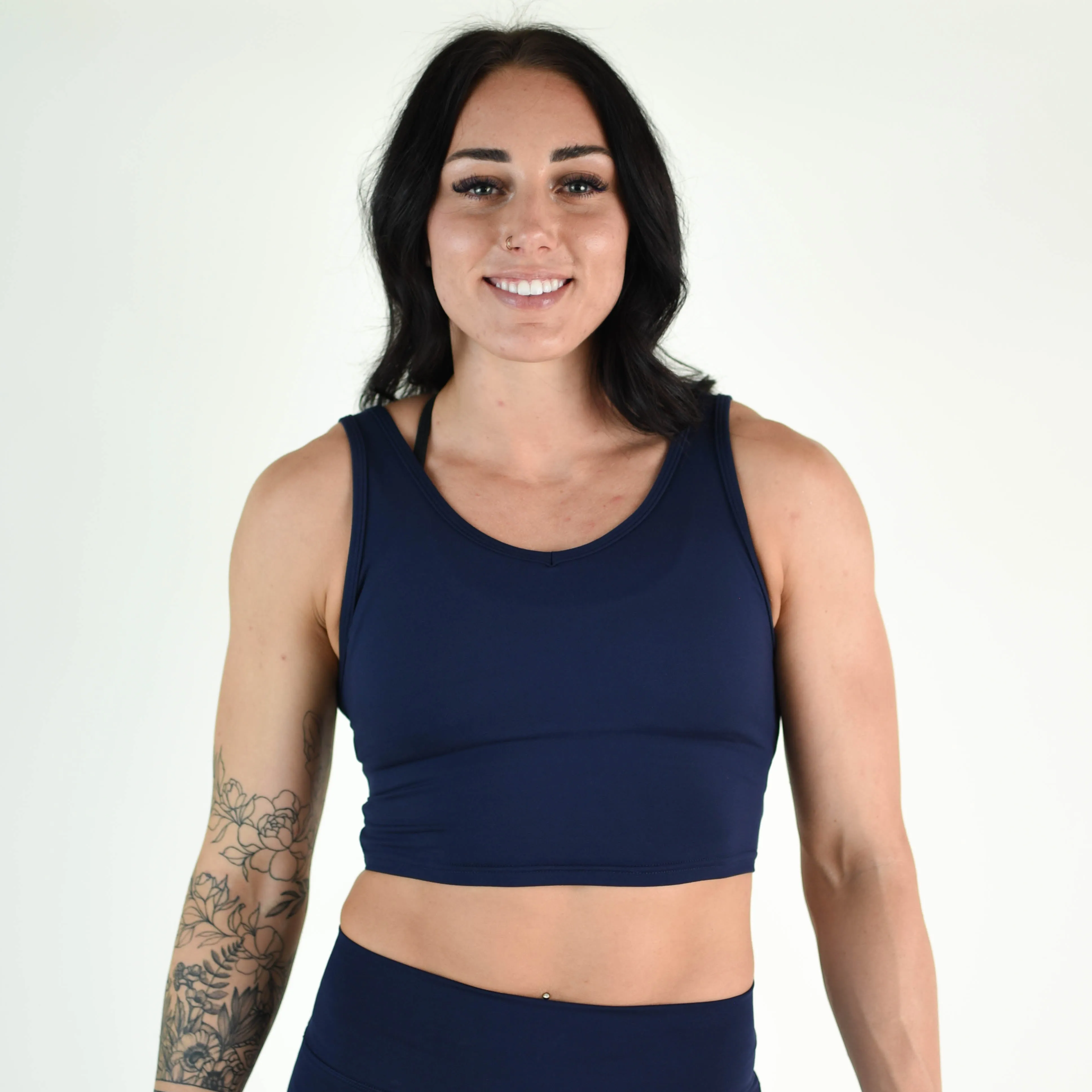 FLEO Wrap Crop Tank - Classic Navy