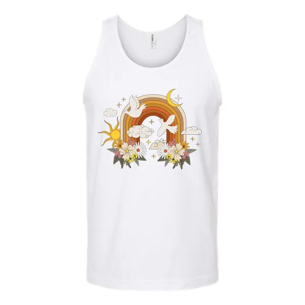 Floral Rainbow With Doves Unisex Tank Top