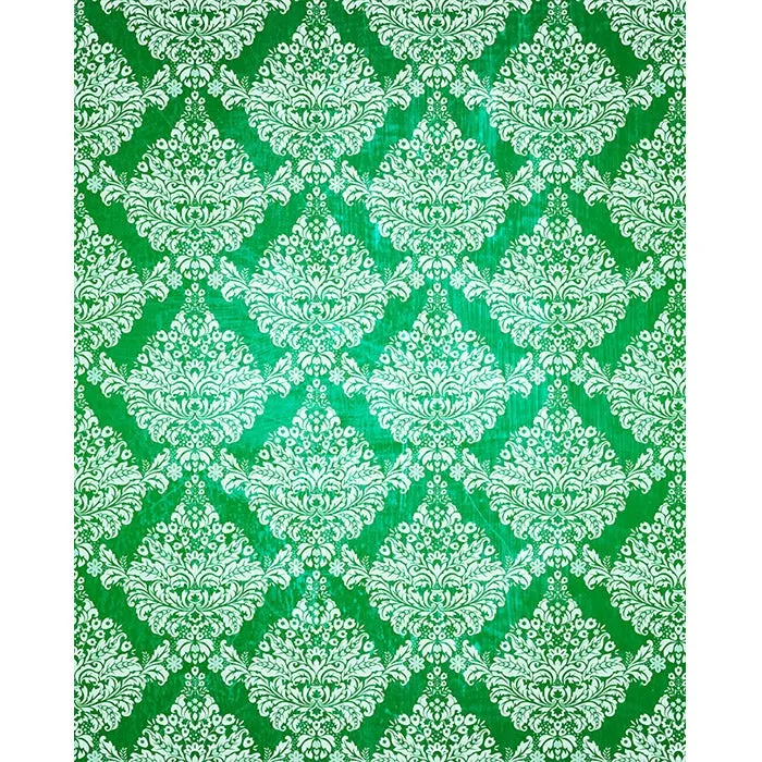 Green/White Grunge Damask Printed Backdrop