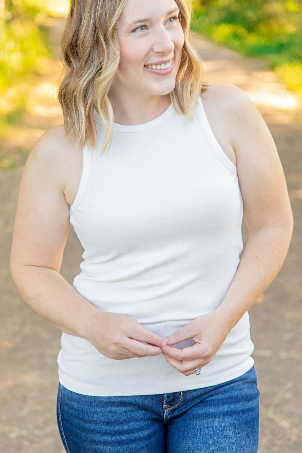 IN STOCK Tara Ribbed Tank - White