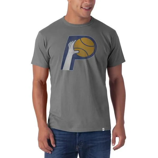 Indiana Pacers 47 Brand Wolf Grey Soft Cotton Vintage Flanker T-Shirt