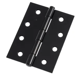 Lane 100mm Black Fixed Pin Butt Hinge 2 Pack