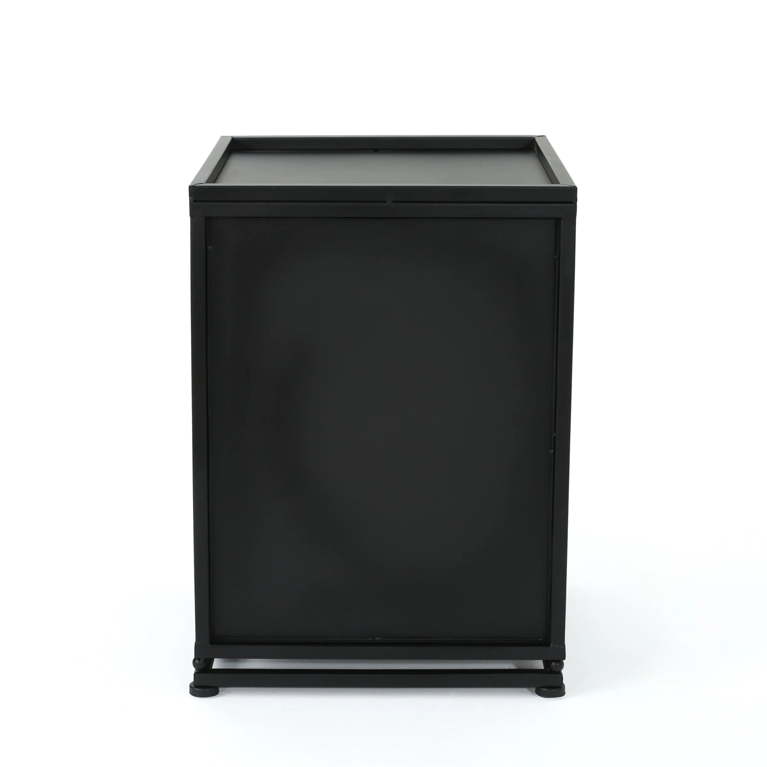 Lecanto Outdoor Metal Tank Holder Side Table, Matte Black