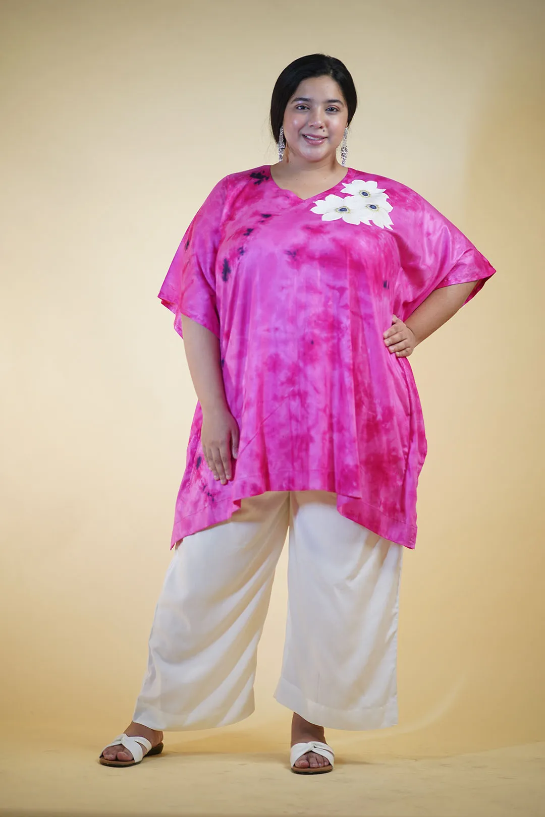 Magenta Rayon TieDyeKurta - MagnificentMagenta