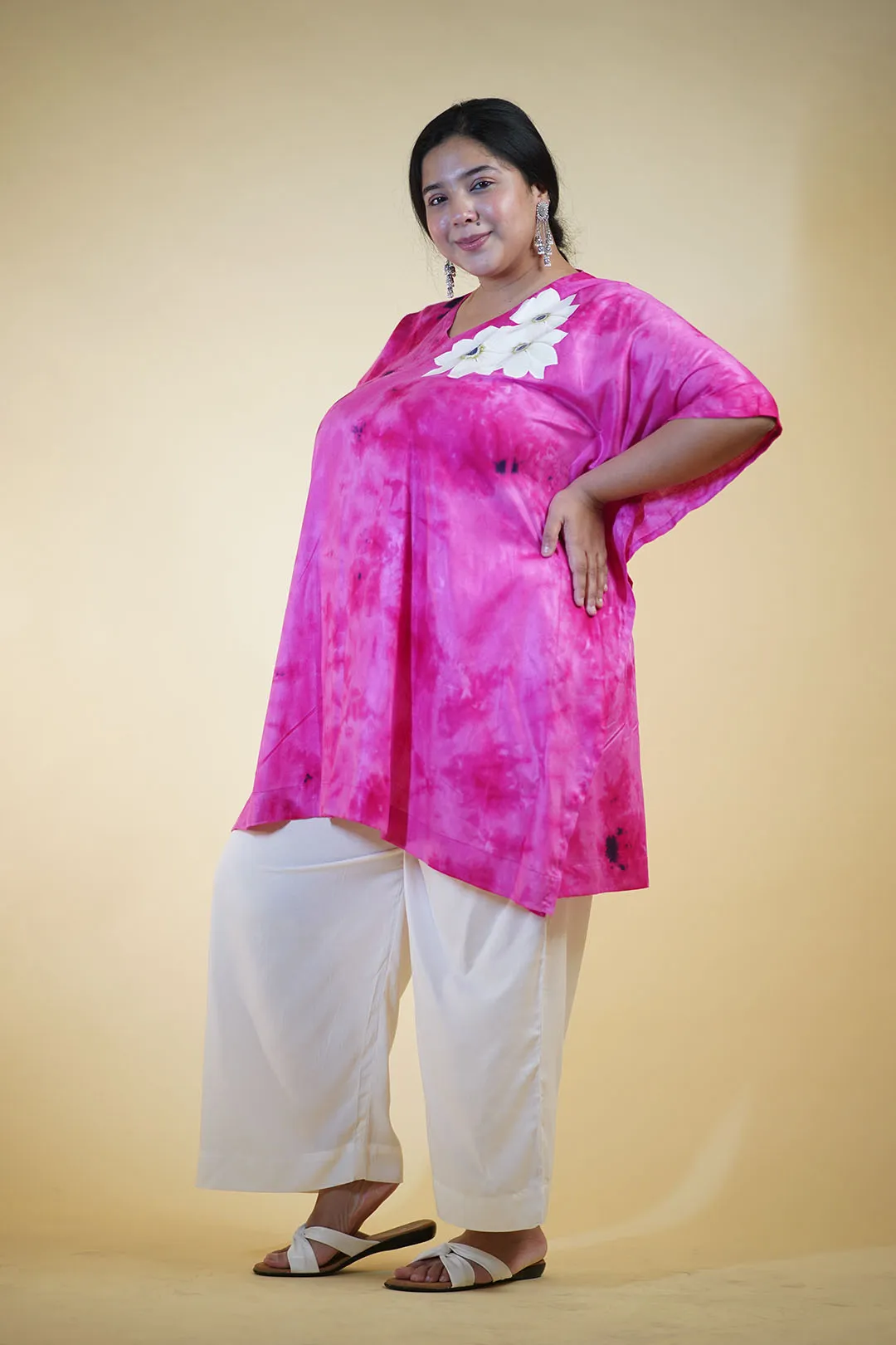 Magenta Rayon TieDyeKurta - MagnificentMagenta